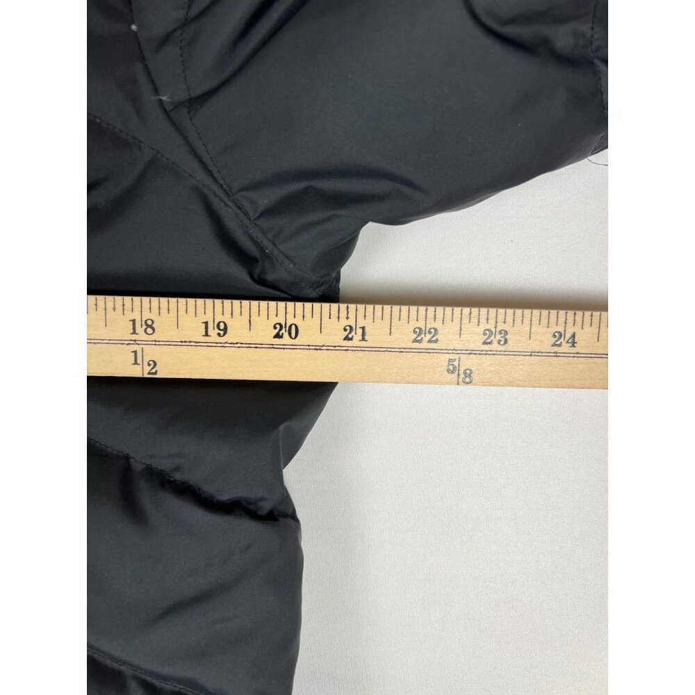 Patagonia Women’s Large Silent Down Parka Long Puffer Hooded Coat Black - Picture 13 of 14